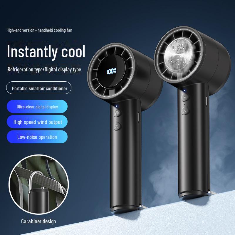 2025 USB Portable Mini Turbine Ice Fan: 100-Speed Digital Display Outdoor Handheld