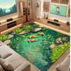 Octopus Sea Life Theme Crystal Velvet Floor Rug Personalized Custom Name Text Warm Carpet Home Decoration