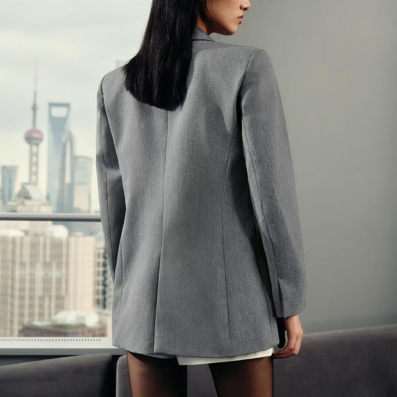 Counter Same Zbzr Autumn New Women Clothes Double Placket Long Sleeve Casual Double Breasted Blazers 8843531