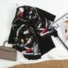 New Retro Leather Buckle Chain Printed Women's Scarf Silk Scarf Spring and Autumn Women's Fashion Scarf