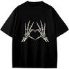 Skeleton Heart Hand Bones Love Symbol Funny Skull Halloween Costume Anime Gift Girls Boys Teens T-Shirt