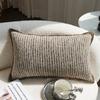 High-end Luxury Cushion Cover Striped PU Sofa Throw Pillow Cover Backrest Bedside Cushion Lumbar Support Throw Pillowcover 2026