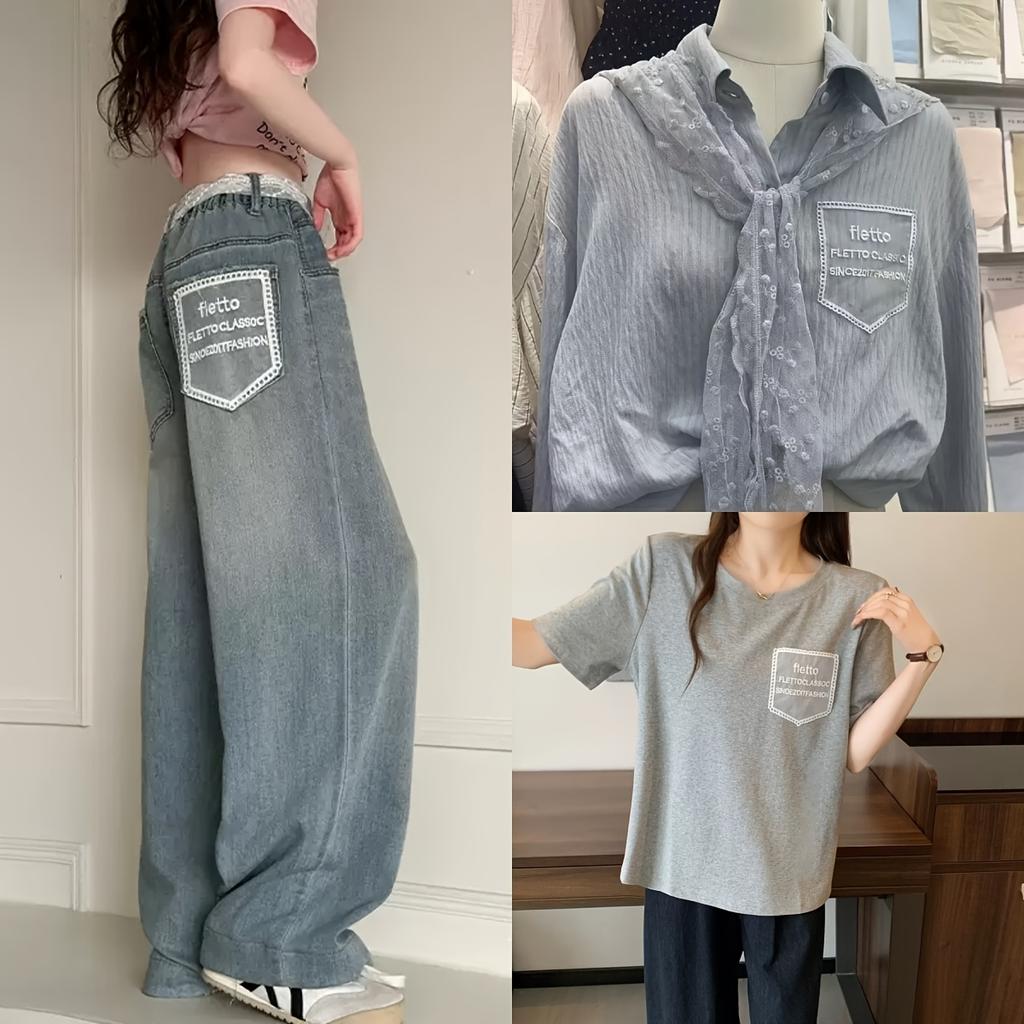 1pc Elegant White Lace Embroidered Patch, Floral & Geometric Patterns Sew-On Applique for Clothing DIY Crafts Denim Pocket Decoration Sewing Supplies