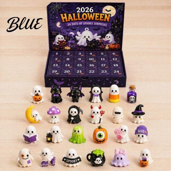 Cute Ghost Resin Ornaments Halloween Advent Calendar 2026 24 Day Countdown with Theme Gift for Adults Collectible Figures Gifts Kids Boys