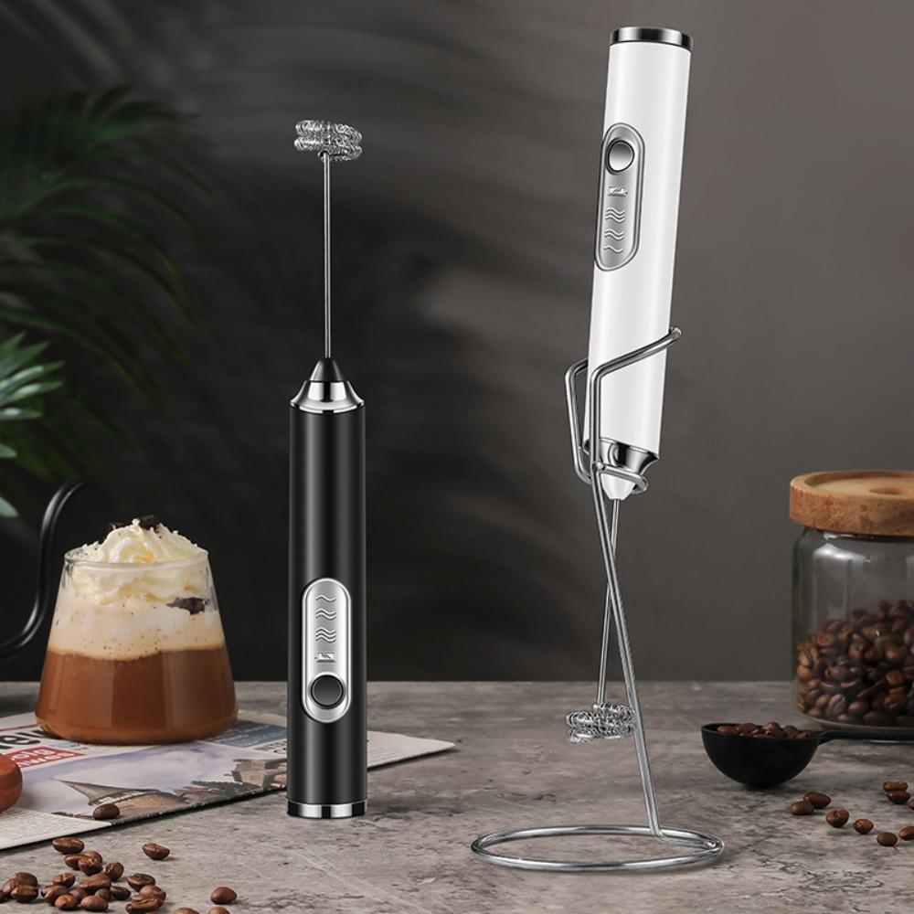 

3 Gear Speed Coffee Whisk USB Rechargeable Foam Mixer Blender Egg Beater Cream чорний
