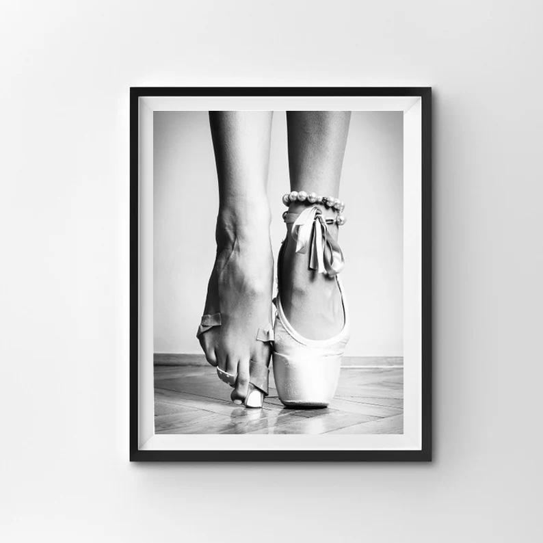 Schwarz und weiß Ballett Mädchen Ballerina Poster und Drucke Tänzerin Leinwand Malerei Wand Kunst Bild Home Decor für Wohnzimmer