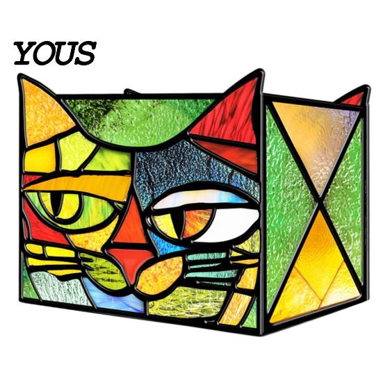 Multi Purpose Desktop Organizer Stained Glass Style Pen Holder, Unique Acrylic Organizer, 3D Exquisite Art Ornament Embossed Relief Pattern