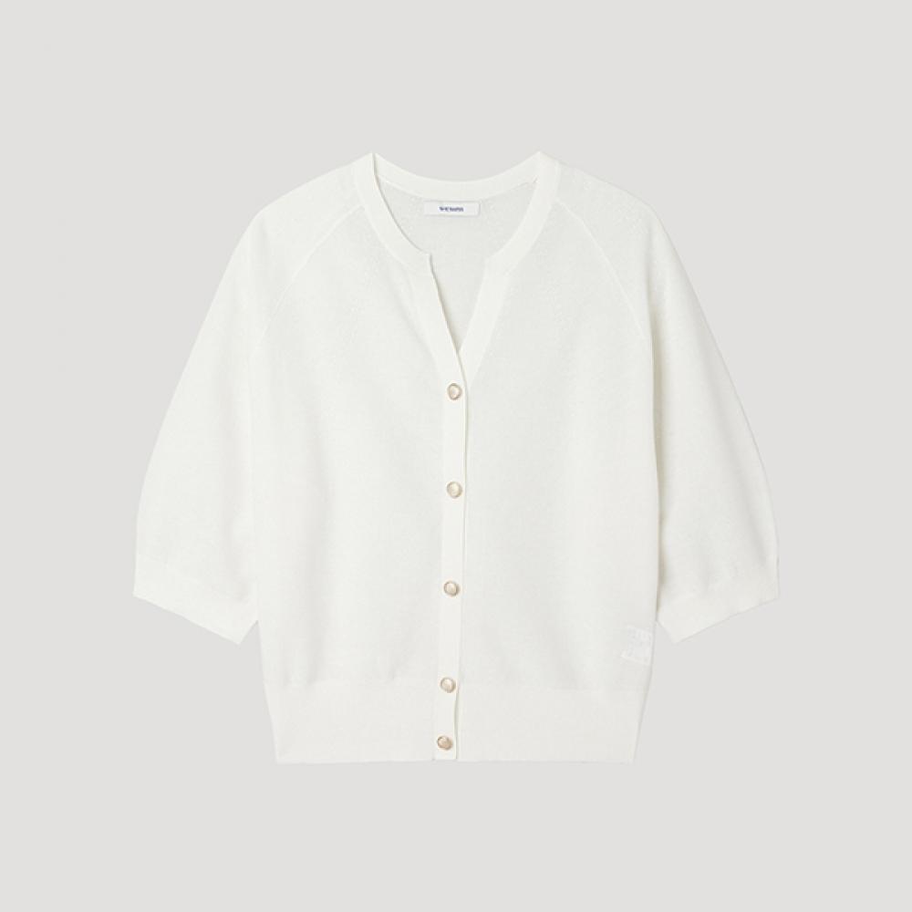 

[shs Miss] V Neck Half sleeVe Cardigan Sskcdp22030 Cr creamy/55