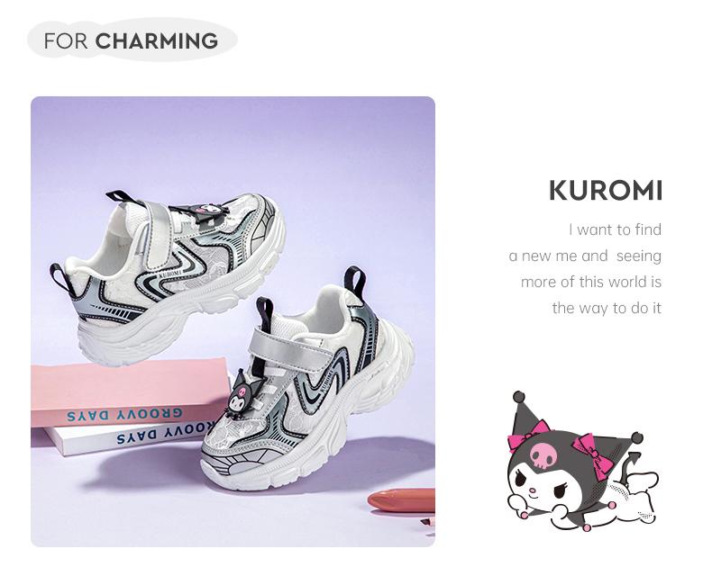 Kuromi Children's Shoes, Girls' Stylish Versatile Dad Shoes, 2026 Summer Breathable Soft Soled Sports Shoes