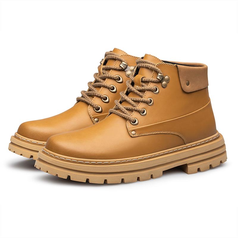 

2026 Fashionable, High Quality, Comfortable Leather Men s Height Raising Lace Insole 7cm Thick Bottom High Top Plus Size 37-48 37 коричневый