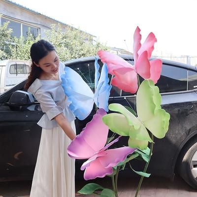 50cm Giant Crepe Paper Butterfly Gradient Artificial Simulated Fake Butterfly Window Display Garden Decorations 3D PE Butterfly