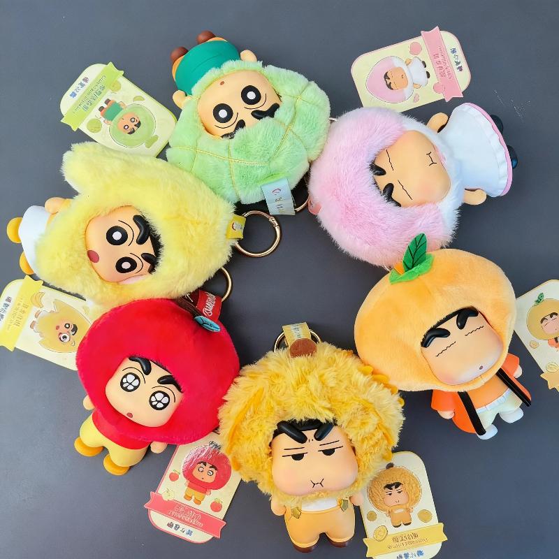 Shin-Chan Crayon Fruit Cottage Series Plush Pendant Cute Soft Stuffed Doll Bag Charm Hanging Deco Trendy Toy Girl Gift