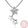 Sterling Tone Dazzling Cubic Zirconia Star Pendant Necklaces Choker Bridal Wedding Occasion For Women Jewelry S N456Trendy Pendant