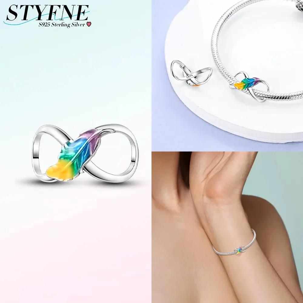 Copper Original Colored Feathered Wings Pink Angelic Endless Beads Fit Bracelet Women Diy Fine Beautiful Gift Accessory