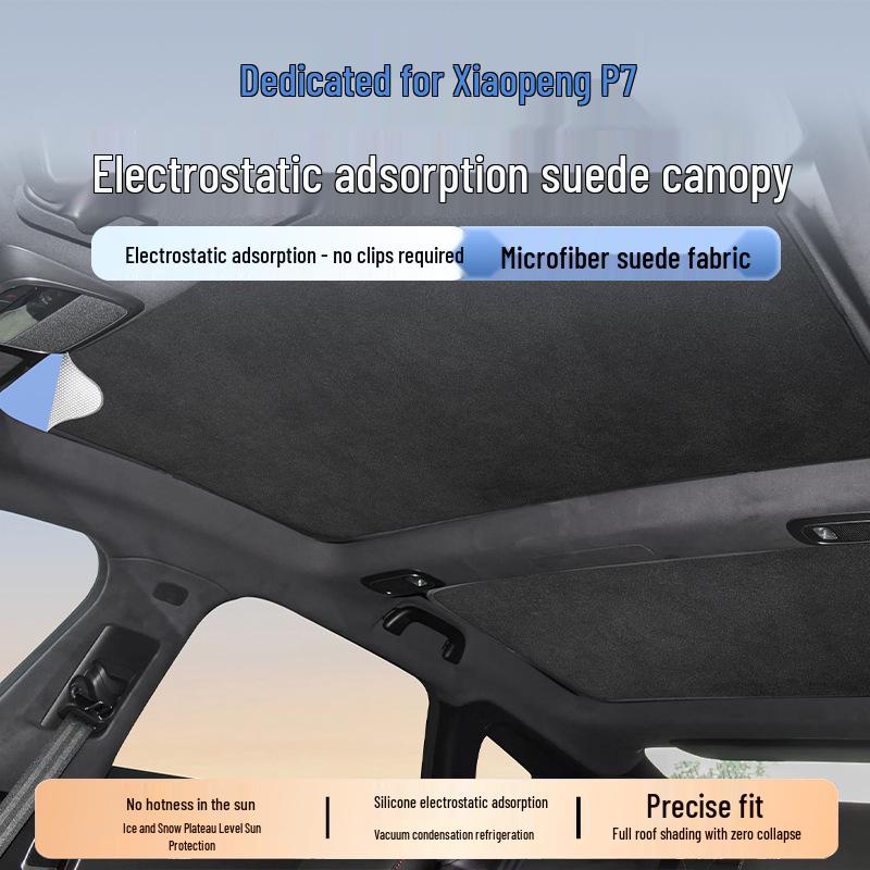 Xiaopeng P7/P7+/MO3 Suede Electrostatic Sunroof Sunshade Blocker