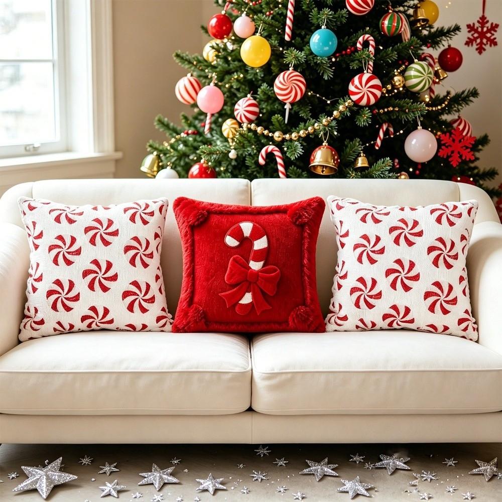 Breathable Bowknot Pillow Cover 45x45cm Plush Pillow Case Christmas Pillowcases Christmas Decor