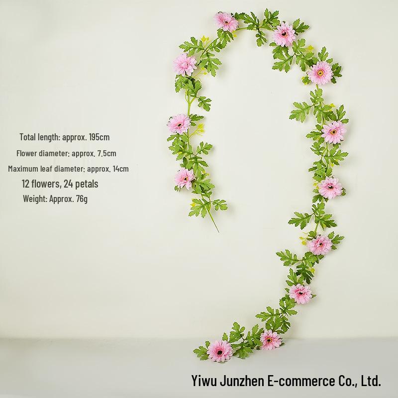 Sunflower & Chrysanthemum Silk Flower Vine for Wedding & Home Decor