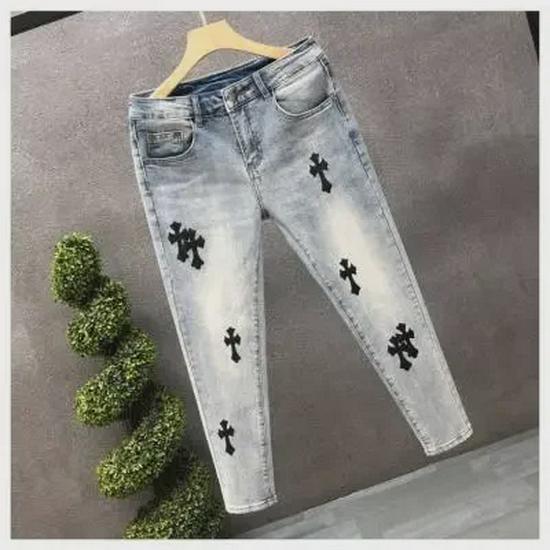 Men's Light Blue Casual Straight-Leg Summer Jeans