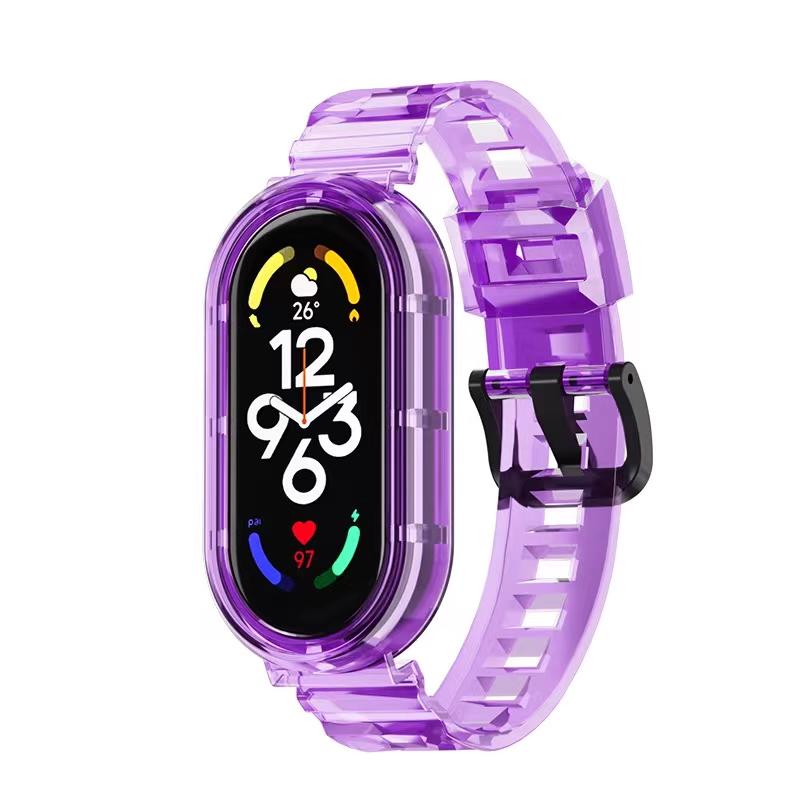 Transparent Strap+Case for Xiaomi Mi Band 10 9 8 Nfc Miband Wrist Replacement Belt Watch Bracelet Correa Mi Band 10 Accessories