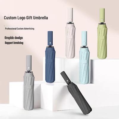 Custom Logo Automatic Three-Fold Umbrella: Sun & Rain Protection, Advertising and Gift Use