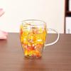 Creative  Flower Pattern Double Wall Glass Cup Clear Heat Resistant High Borosilicate Glass Coffee Mugs  Hot Cold Beer Mug Gift