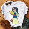 Disney Cartoon Princess Printed Women T-shirt Kawaii Graphic Printed T Shirt Summer Casual Short Sleeve Female Tops Tshirt Tees