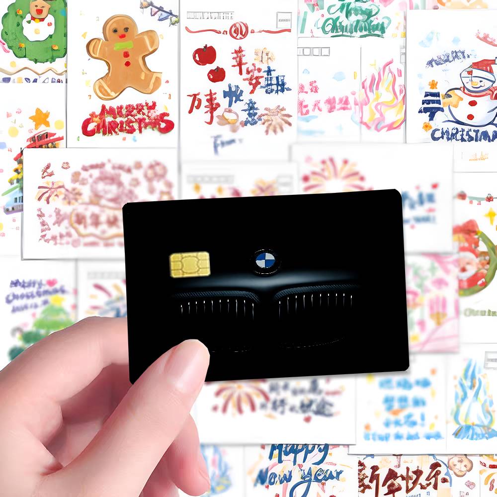 AABT1 Luxury Sport Car B-BMWs Fashion Matte Gold Silver Black Matte Film Skin Sticker Tape For Bank Credit Debit Card
