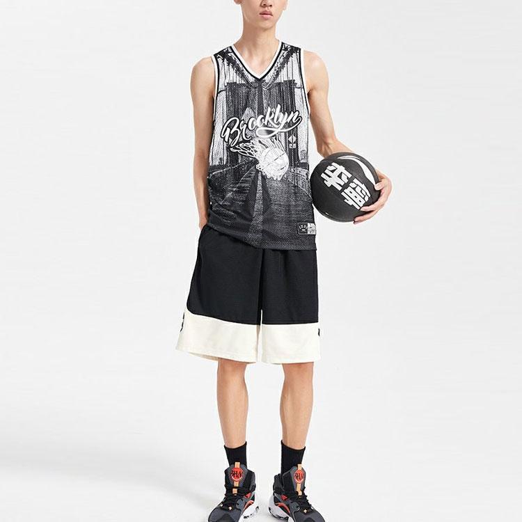 Li Ning Quick-Dry Sports Basketball Jersey Men Tops Standard-Black AAYQ229-1