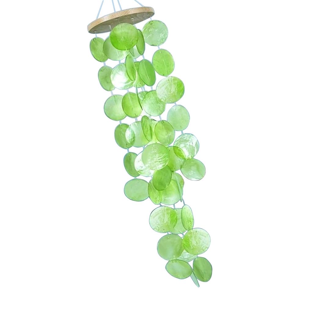 Elegant Colored Capiz Shells Wind Chimes Hanging Pendant for Patio or Garden Decoration Adds Serenity to Any Space