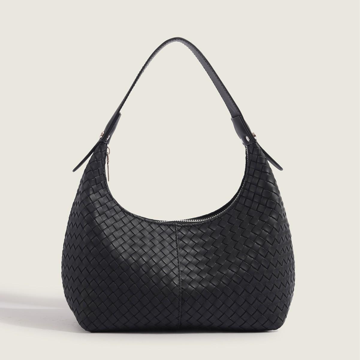 

Супер Горячая Европейская и Американская Ретро Плетеная Сумка из ПУ Нишевый Дизайн Модный Тренд Текстурная Сумка Под Мышку Повседневная Сумка через Плечо Black (woven)