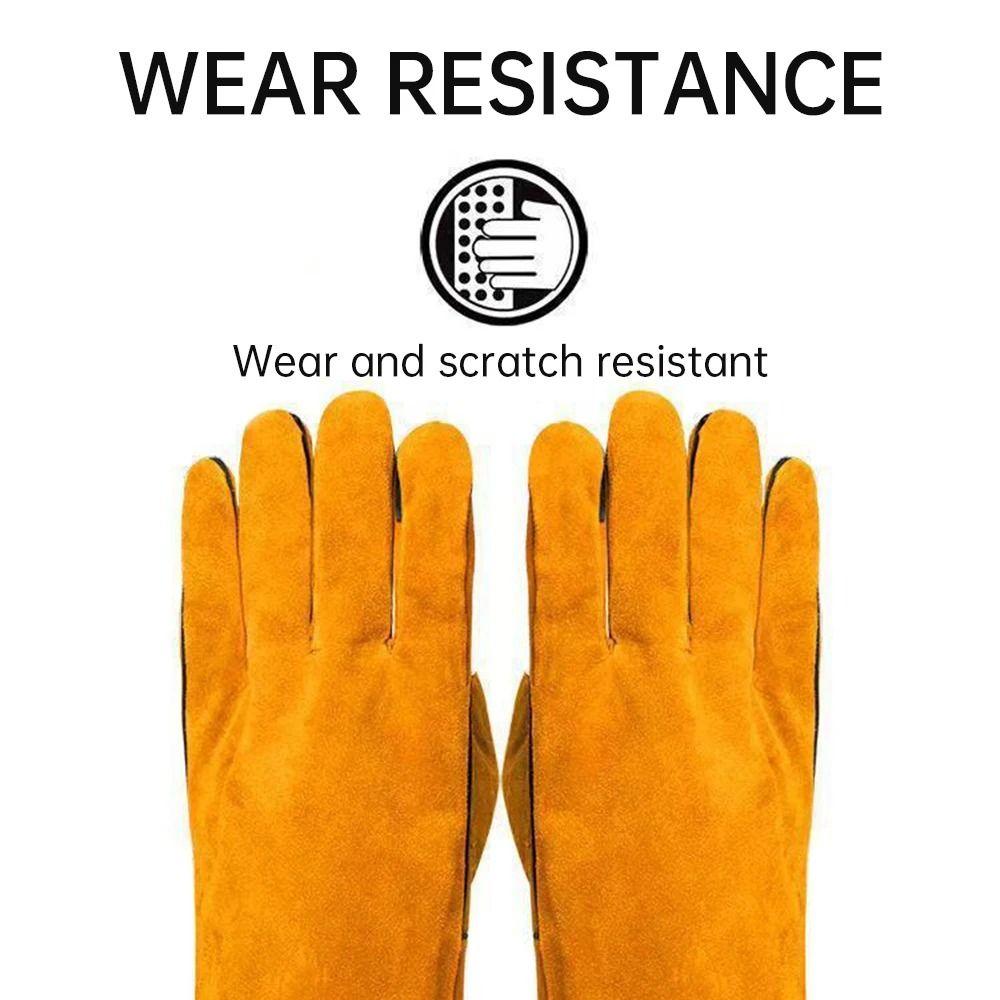 Soft Welding Gloves Heat Resistant Leather Working Gloves Practical Gardening Safety Gloves  Farms