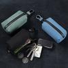 Unisex Large-Capacity Double Zipper Key Pouch Bag Suede Leather Key Case Coin Purse Portable Keychain Wallet for Men and Women