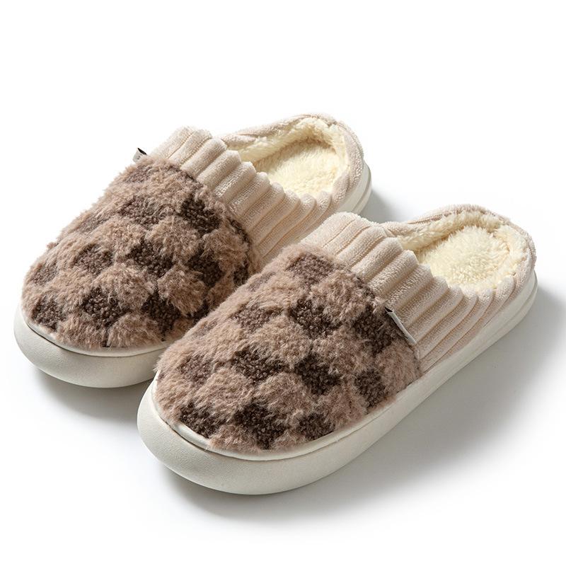 

Осенне-зимние плюшевые тапочки на толстой подошве, домашние женские, для дома, простые, теплые и легкие, зимние хлопковые тапочки для заточения 44-45 (suitable for 43-44 feet)