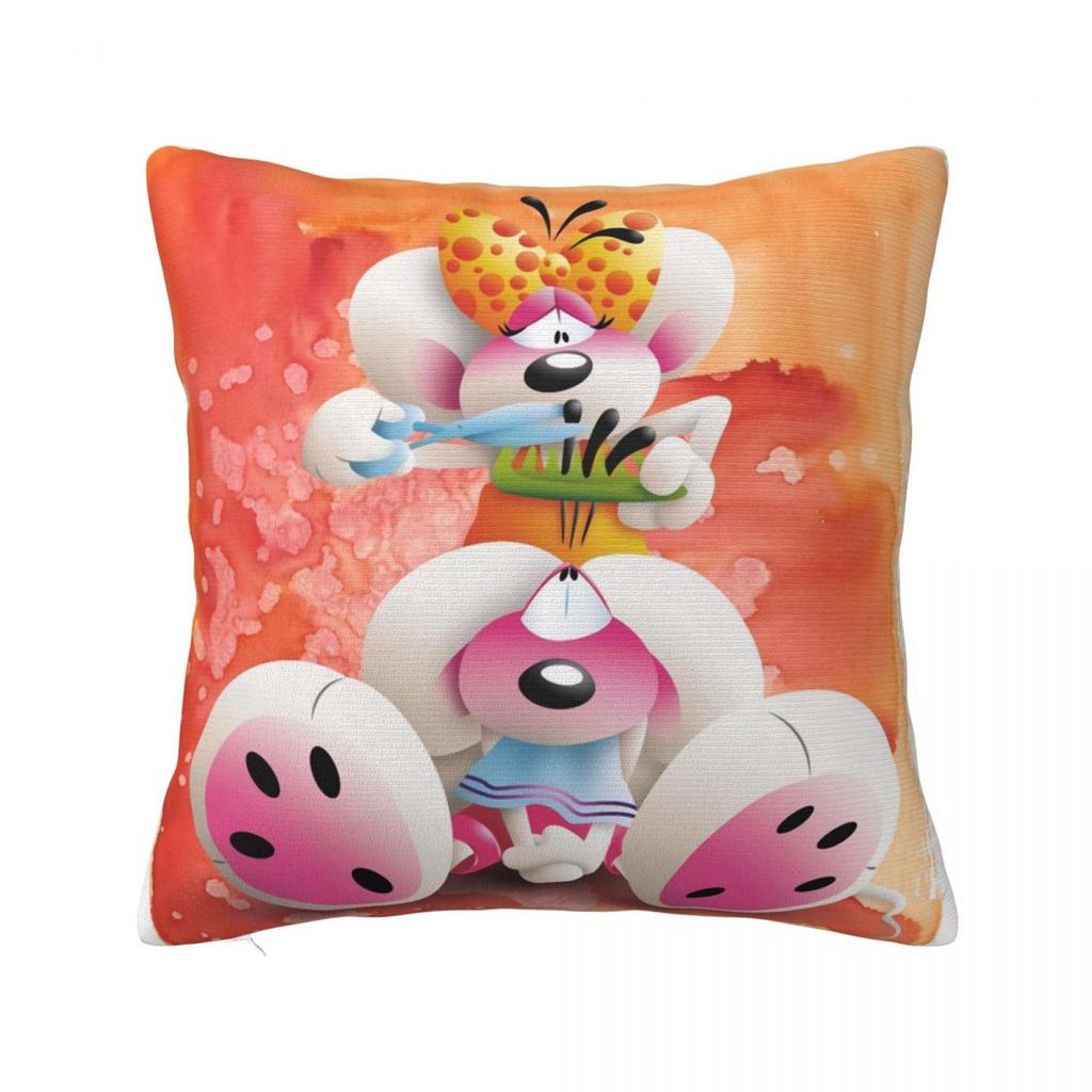 Diddl Cute Cartoon Pillow Case Cushion Cover Soft Custom DIY Pillow Cover Morden Pillowcases For Sofa Home Decorative
