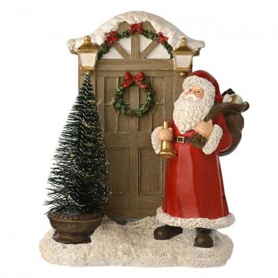 Regal Tidings Tomte Vid Dörren Julscen med LED.