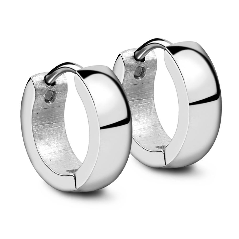 New in Trendy Minimalist Stainless Steel Hoops Ear Piercings Earrings Round for Men Woman Waterproof Vintage Jewelry Decoration