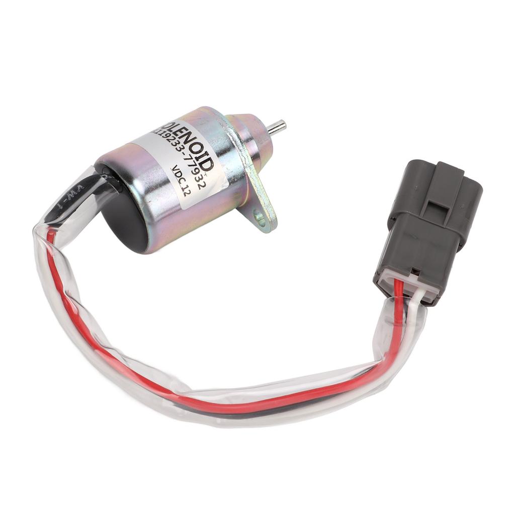 Elettrovalvola di arresto carburante Metallo 3 Terminali 12V 119233‑77932 Sostituzione per John Deere