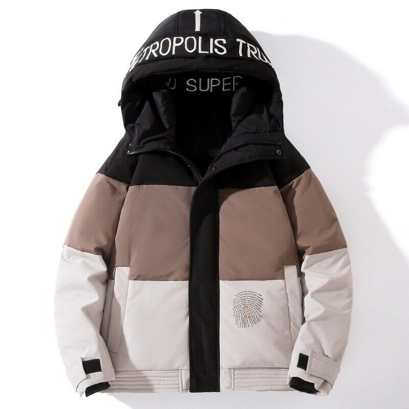 

Куртка-пуховик мужская и женская, короткая, утолщенная, зимняя, новая, с капюшоном, для отдыха на природе, пара 4XL темно-коричневого