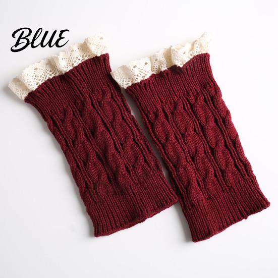 Calf Covers for Winter Socks Trim Knitted Pair Lace Boots 1 Thick Keep Warm Over-the-Knee