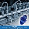 A ABSOPRO Female Flare Reducer Hose Fitting Adapter AN6 AN6 Fuel Line Connector Aluminum Blue