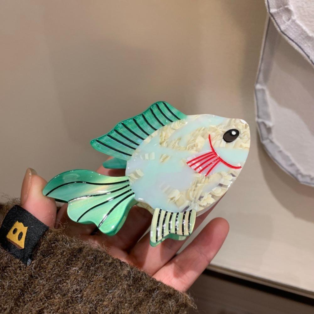 

Large Marine Life Fish Hair Clip Goldfish Acetic Acid Hairpin Female Style 5