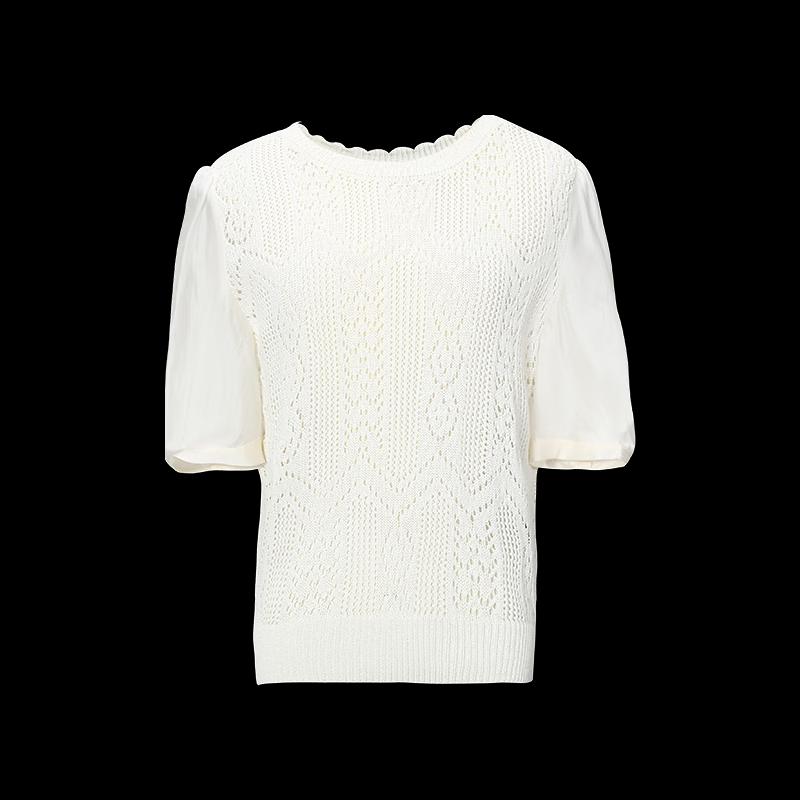 Women's Round Neck Short Sleeve Knit Top
