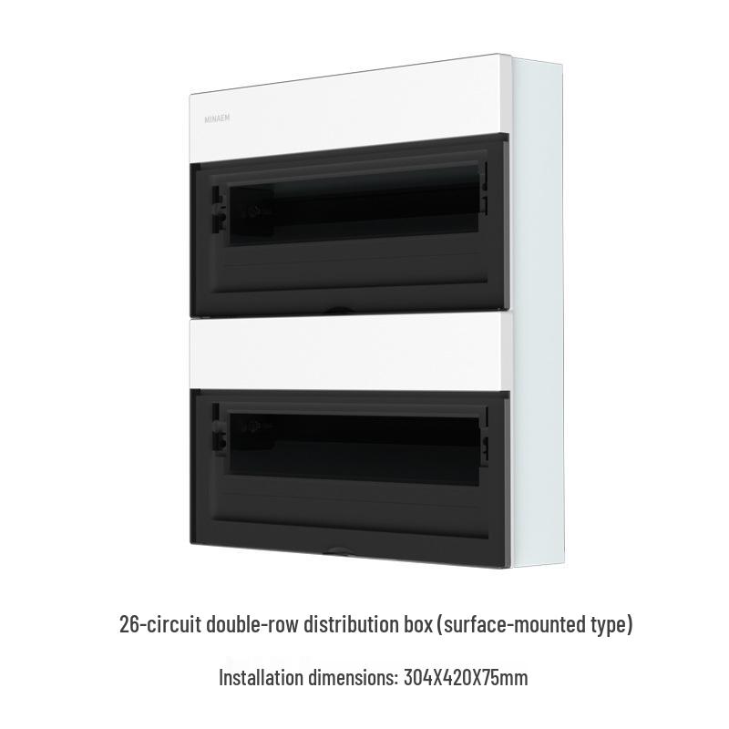 Monslang Surface-Mounted Indoor Distribution Box, 24-Position, High-Value Strong Current Control Box for Household Wiring.