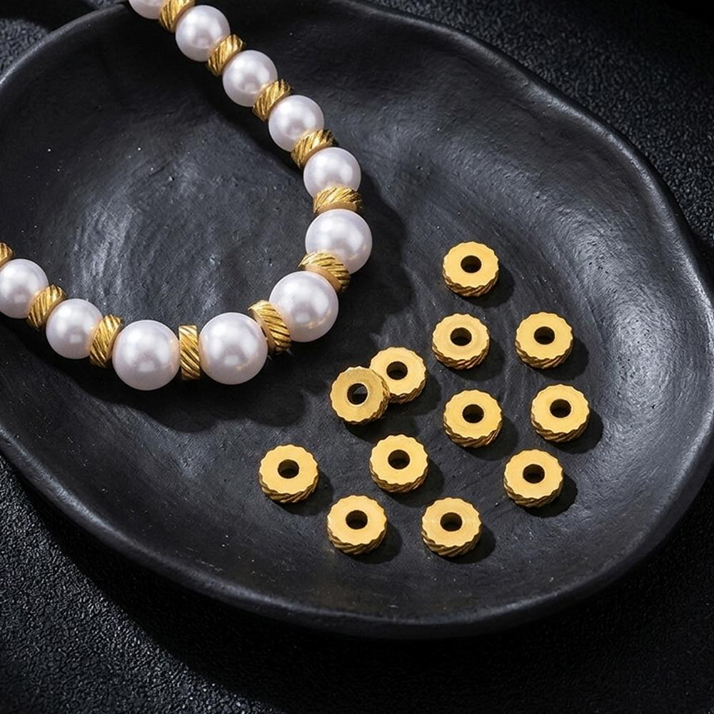 20pcs Stainless Steel Spacer Beads 2mm Hole Loose Beads Charm for Jewelry Making DIY Bracelet Necklace Supplies Finding No Fade