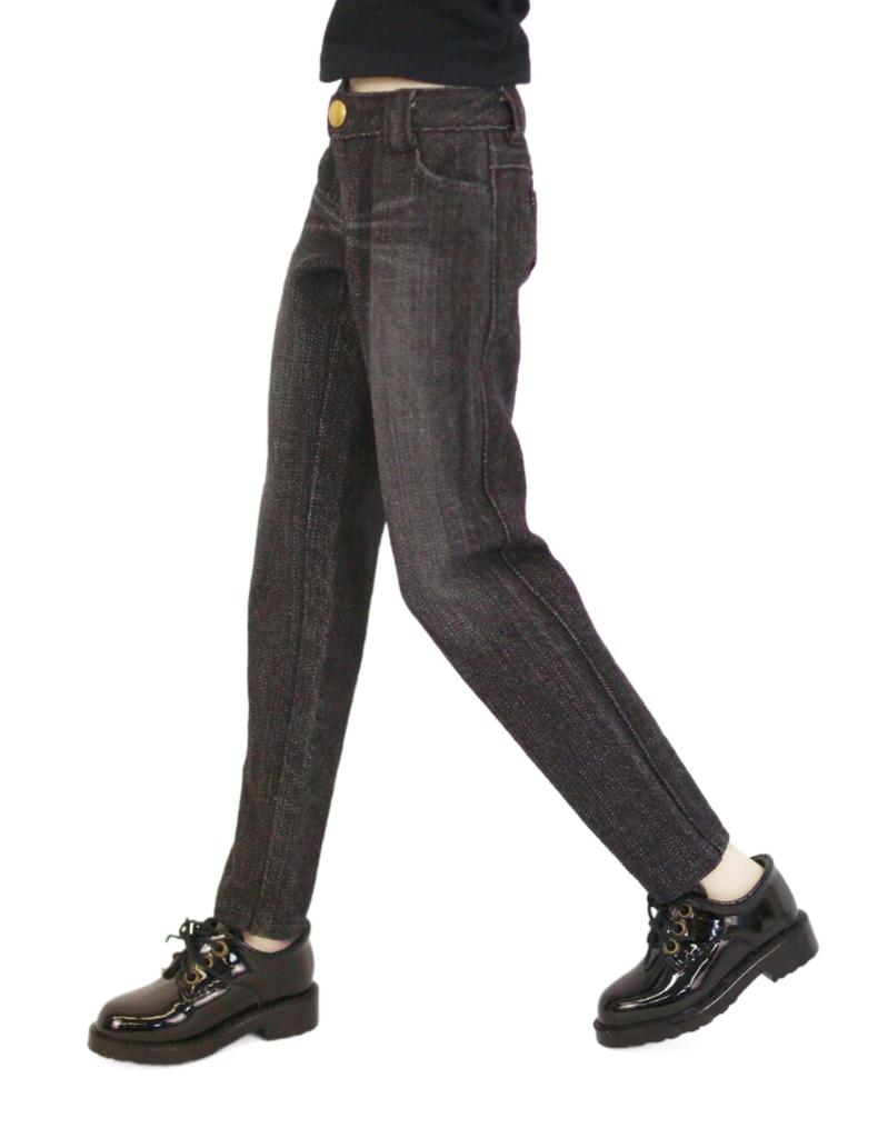 MDD Compatible Okayama Processing Boyfriend Jeans Black KOJIMA Processing Jeans Processing Low Rise Roll Up Stretch Denim Vintage Processing 40cm Doll