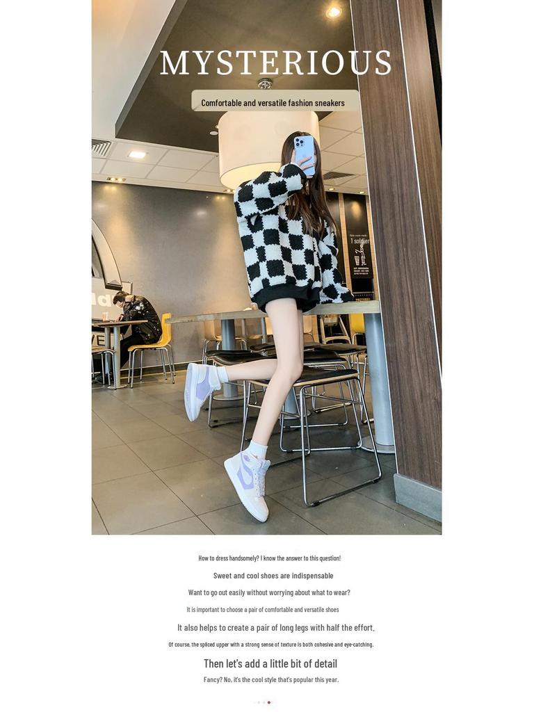 2024 Autumn Women's High-Top Canvas Fashion Shoes - Air Force 1 Style, Casual White Sneakers