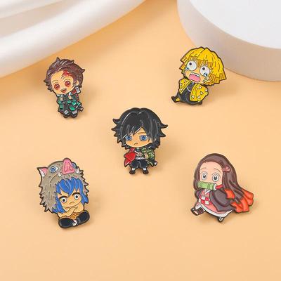 Demon Slayer Tanjiro Metal Badge & Brooch Cosplay Accessory Scarf Buckle