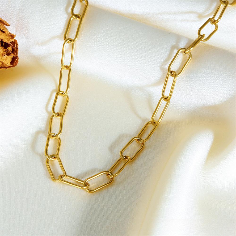 Fashionable Stainless Steel Multi-Layered Necklace Gold Exaggerated Metal Chain Women'S Niche Design Necklace Premium