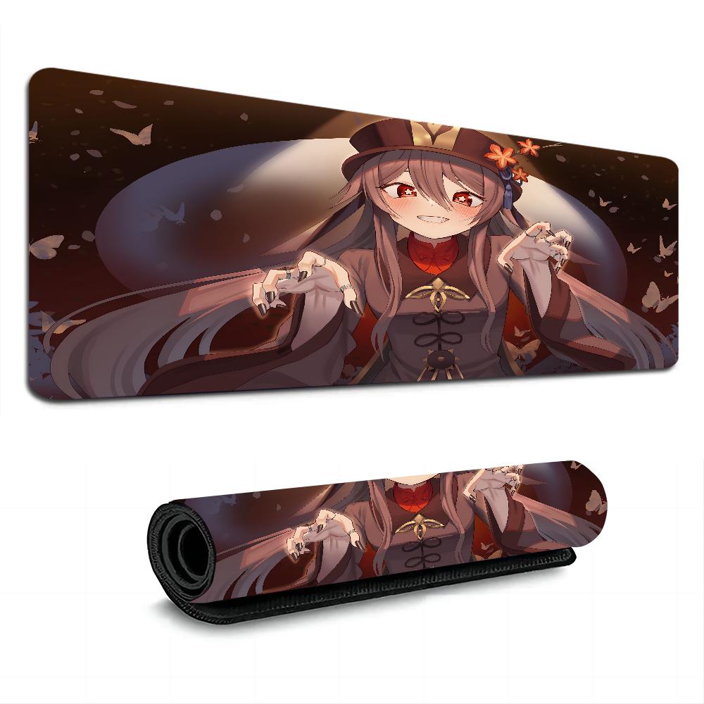 Genshin Impact Hu Tao Anime Mousepad Boy Pad Natural Rubber Gaming Mousepad Desk Mat Size For Gameing World Of Tanks CS GO Zelda