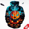 Autumn 3D Fun Pumpkin Pattern Printed Hoodies Fashionable Casual Sports Long Sleeved Men's Hooded Sweatshirts